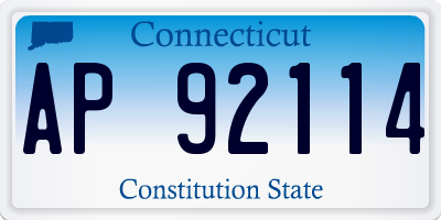 CT license plate AP92114