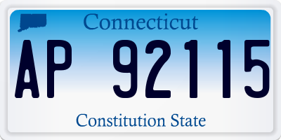 CT license plate AP92115