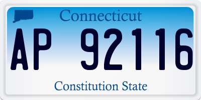 CT license plate AP92116