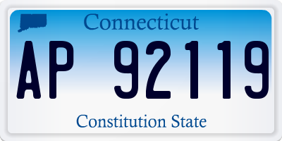 CT license plate AP92119