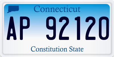 CT license plate AP92120