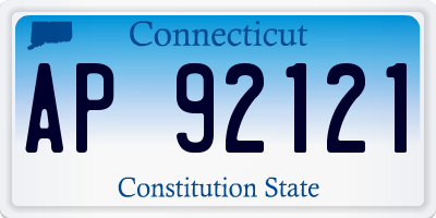 CT license plate AP92121