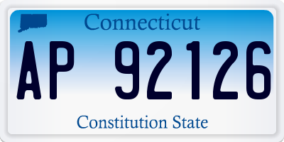 CT license plate AP92126