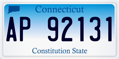CT license plate AP92131