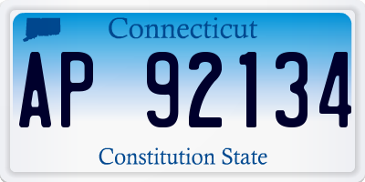 CT license plate AP92134