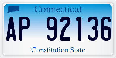 CT license plate AP92136