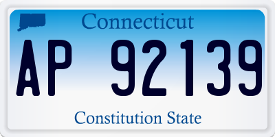 CT license plate AP92139
