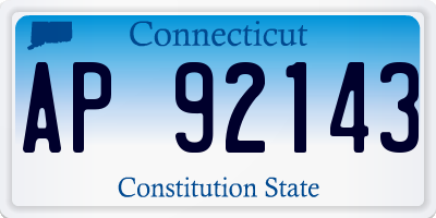 CT license plate AP92143