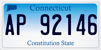 CT license plate AP92146