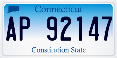 CT license plate AP92147