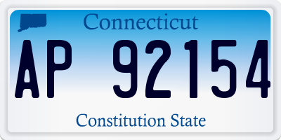 CT license plate AP92154