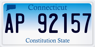 CT license plate AP92157