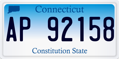 CT license plate AP92158