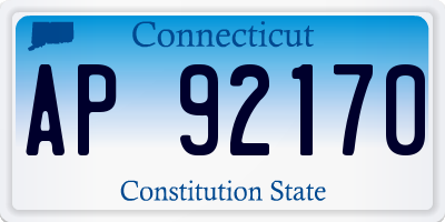 CT license plate AP92170