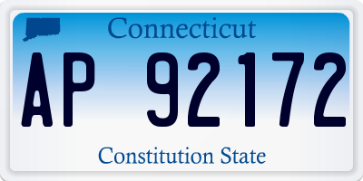 CT license plate AP92172