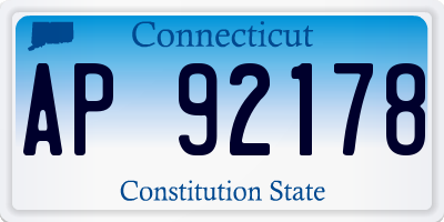 CT license plate AP92178