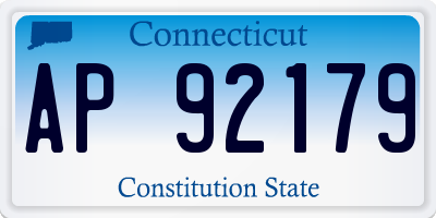 CT license plate AP92179
