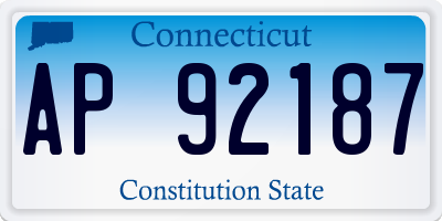 CT license plate AP92187