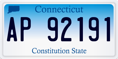 CT license plate AP92191