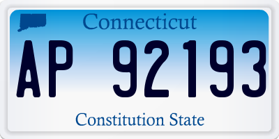 CT license plate AP92193