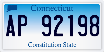 CT license plate AP92198
