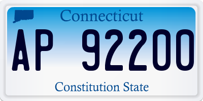 CT license plate AP92200
