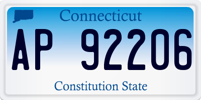 CT license plate AP92206