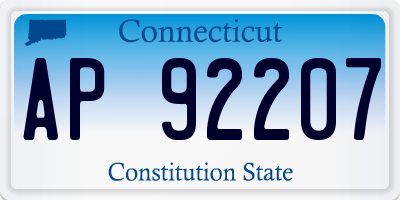 CT license plate AP92207