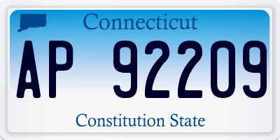 CT license plate AP92209