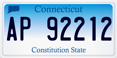 CT license plate AP92212