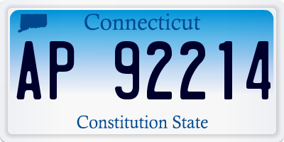CT license plate AP92214