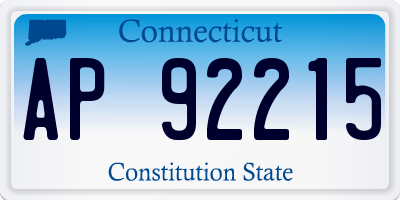 CT license plate AP92215