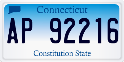 CT license plate AP92216