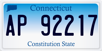 CT license plate AP92217