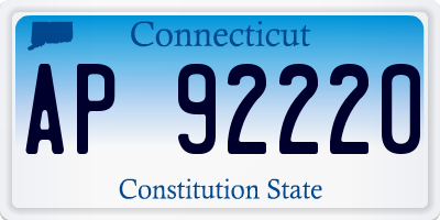 CT license plate AP92220