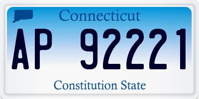CT license plate AP92221