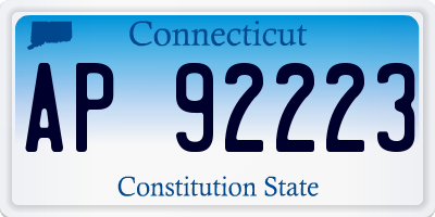 CT license plate AP92223
