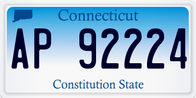 CT license plate AP92224