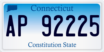 CT license plate AP92225