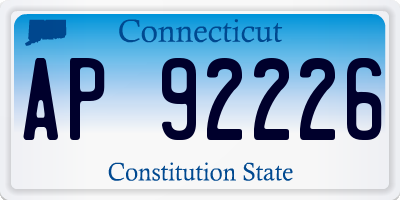 CT license plate AP92226
