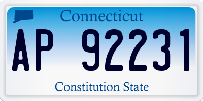 CT license plate AP92231