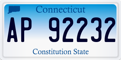 CT license plate AP92232