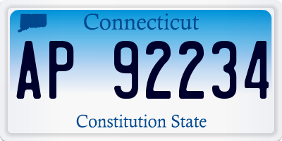 CT license plate AP92234