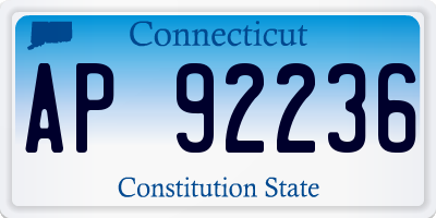 CT license plate AP92236