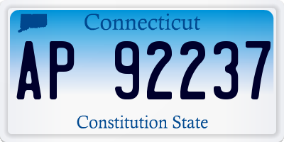 CT license plate AP92237