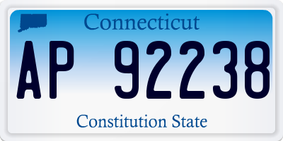 CT license plate AP92238