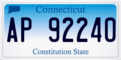 CT license plate AP92240