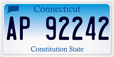 CT license plate AP92242