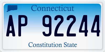 CT license plate AP92244