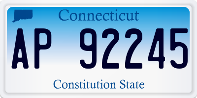 CT license plate AP92245